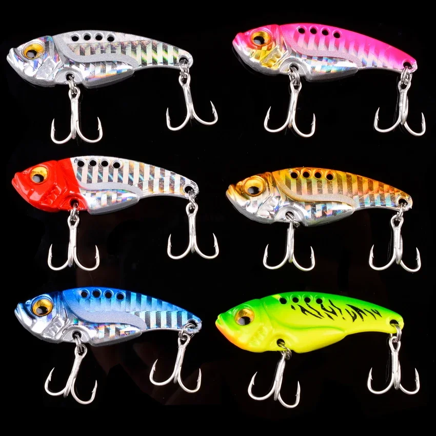 16 Uds Metal VIB 7g-10g-15g juego de Señuelos de Pesca cuchara vibratoria Spinner señuelos Crankbait Bass cebo duro Artificial hoja VIB aparejos - imagen 5