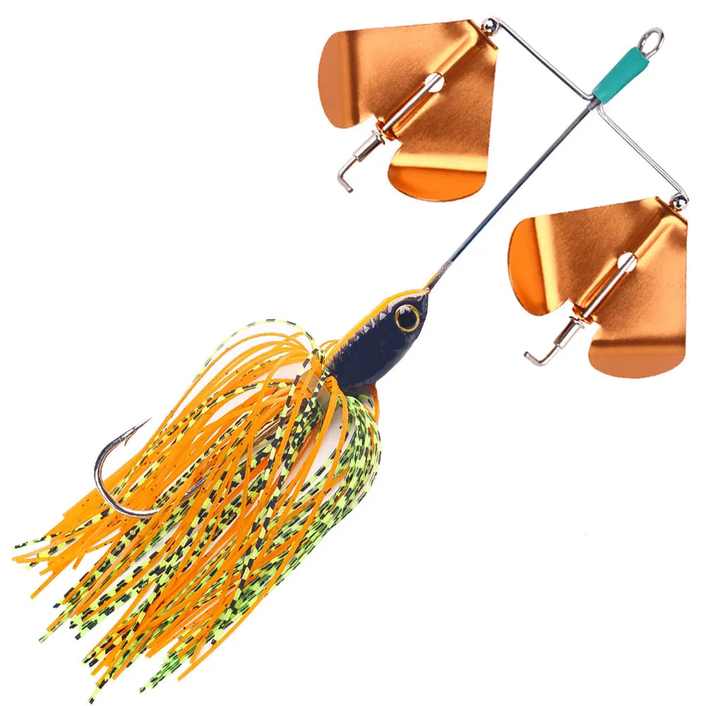 Señuelo de pez fuerte de 21g, viene con lentejuelas giratorias compuestas dobles, cebo Artificial, anzuelo afilado, señuelo de natación realista - imagen 3