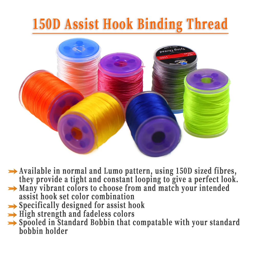Wifreo-hilo de encuadernación luminoso 150D para pesca en el mar, anzuelos de Jigging lento, línea de asistencia, accesorios de Material para atar moscas fluorescentes - imagen 5