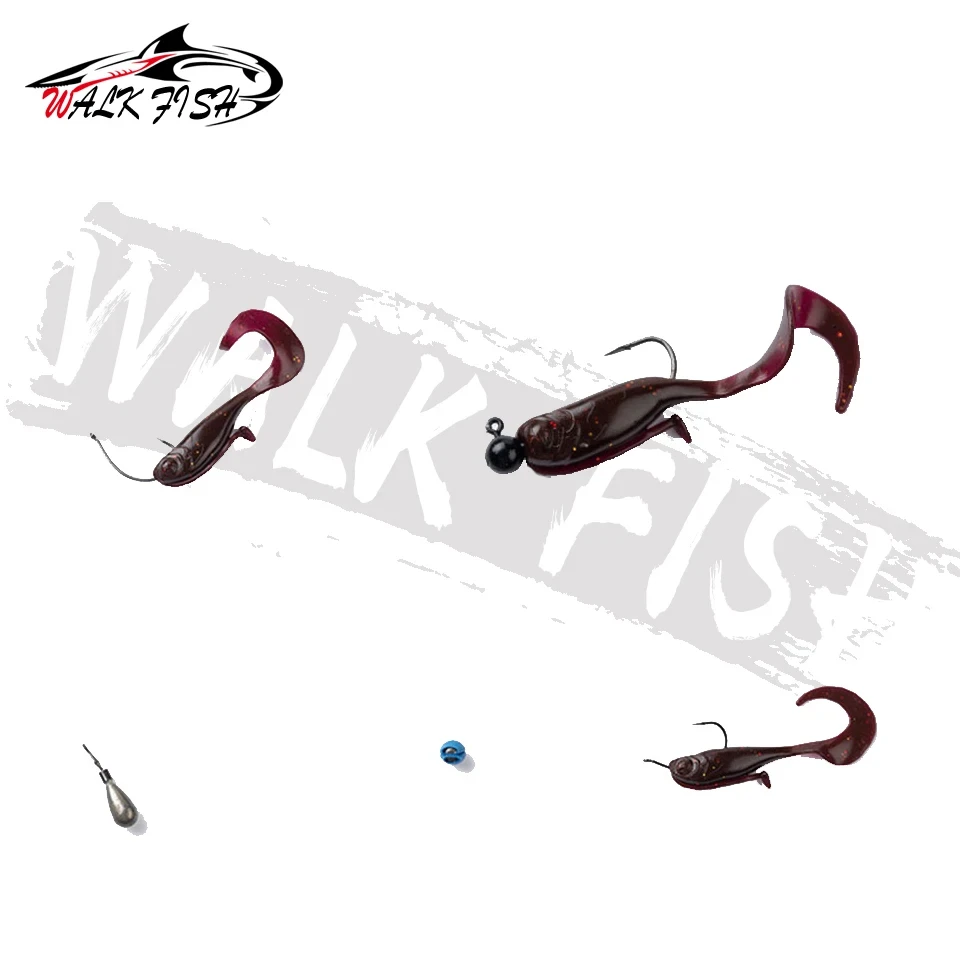 WALK FISH 12 Uds 47mm 1,2g señuelos cebo suave nadador cebos de pesca Lucio trucha Jigging señuelo aparejos de pesca - imagen 4