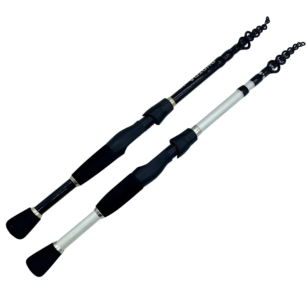 Caña de pescar telescópica 1,6/1,8/2,1/2,4 M, caña de fundición de fibra de carbono de alta densidad, depósito ligero, caña de pescar con señuelo para estanque - imagen 4