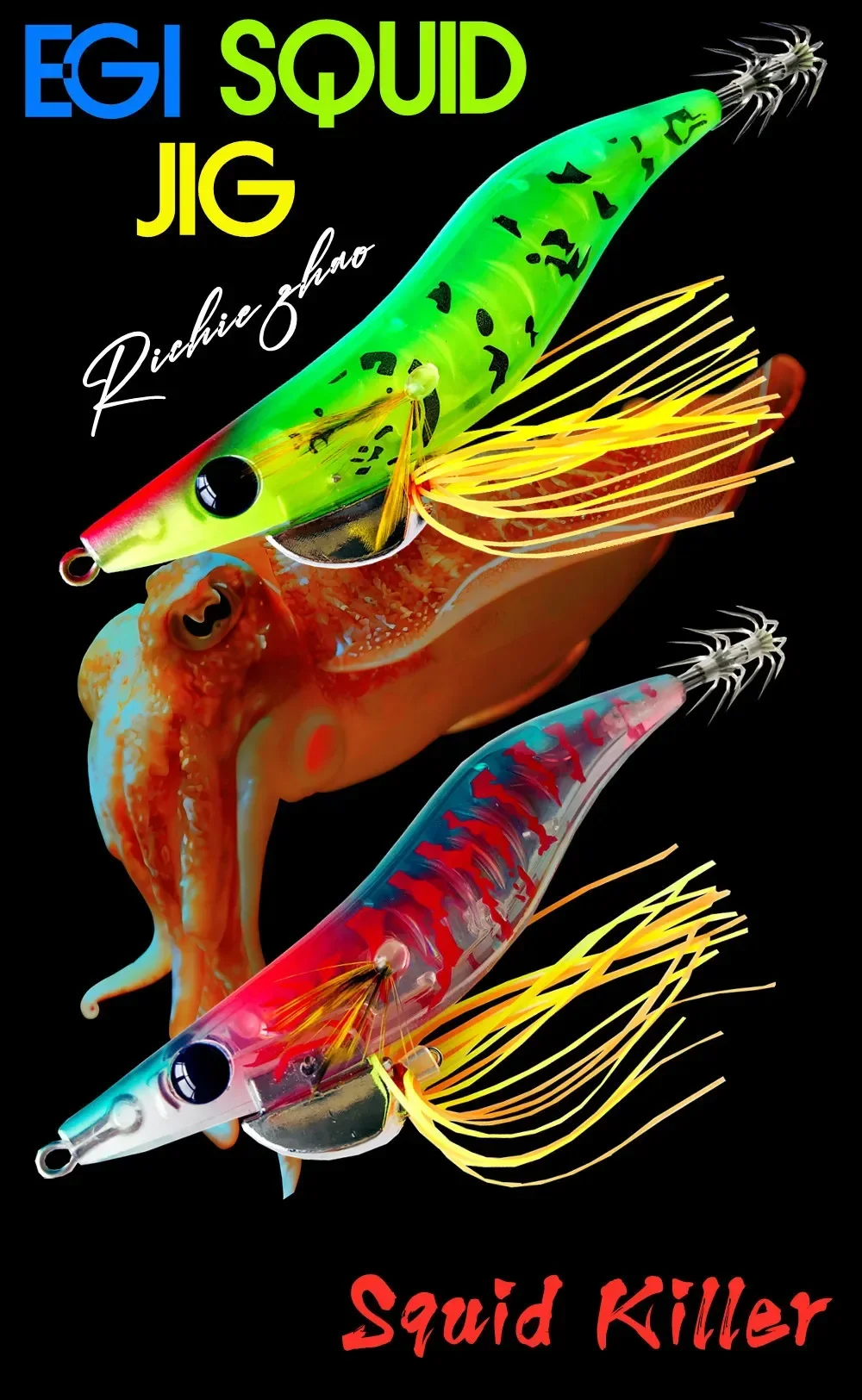 Señuelo de calamar GREENSPIDER 21G UV vista frontal