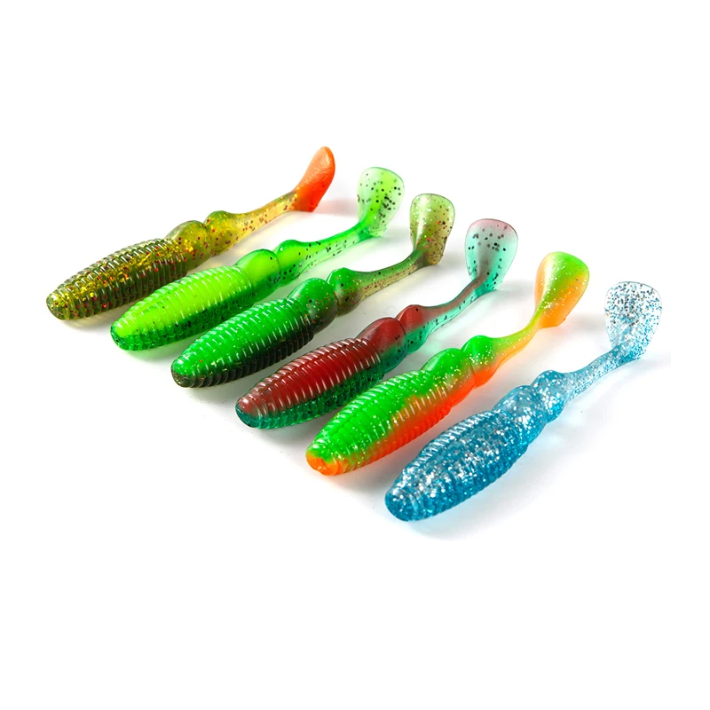 JOHNCOO 4 Uds 95mm 8,5g suave Biat ambonita Shad señuelo de pesca Crankbait carpa trucha Swimbait silicona gusano carpa Artificial