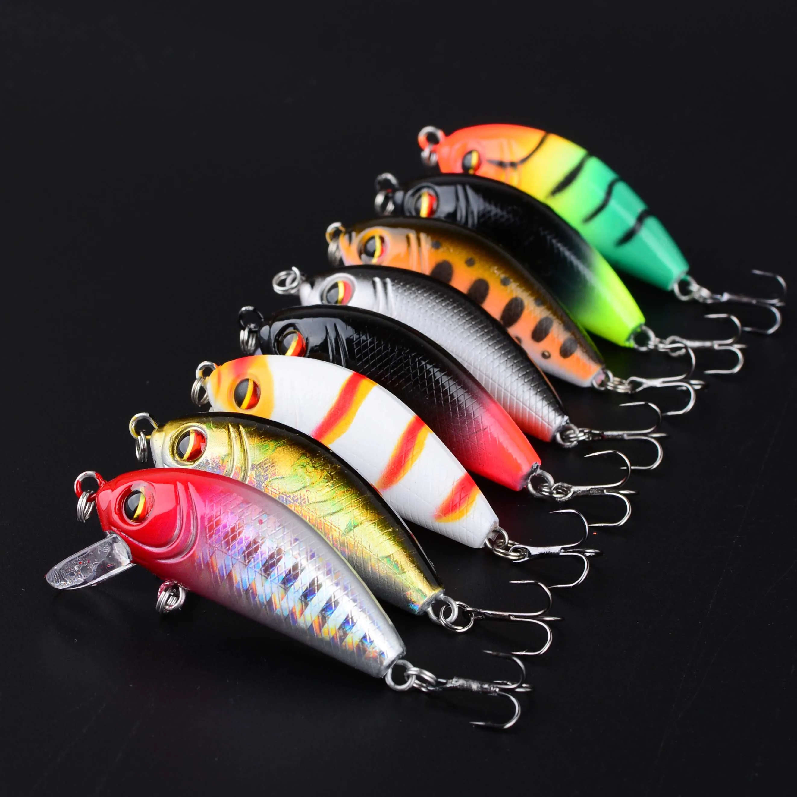 8 Uds Minnow cebos de pesca de trucha flotante duro Wobbler Crankbait Jerkbait Artificial lubina señuelo de pesca de trucha - imagen 5