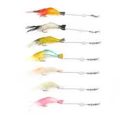 1 Uds. Cebo de camarón con cuentas luminosas, 8,5 cm-5g, señuelo suave que se hunde, larva de silicona, Swimbait, gambas sin malezas, gummifische leurre cebo de pesca