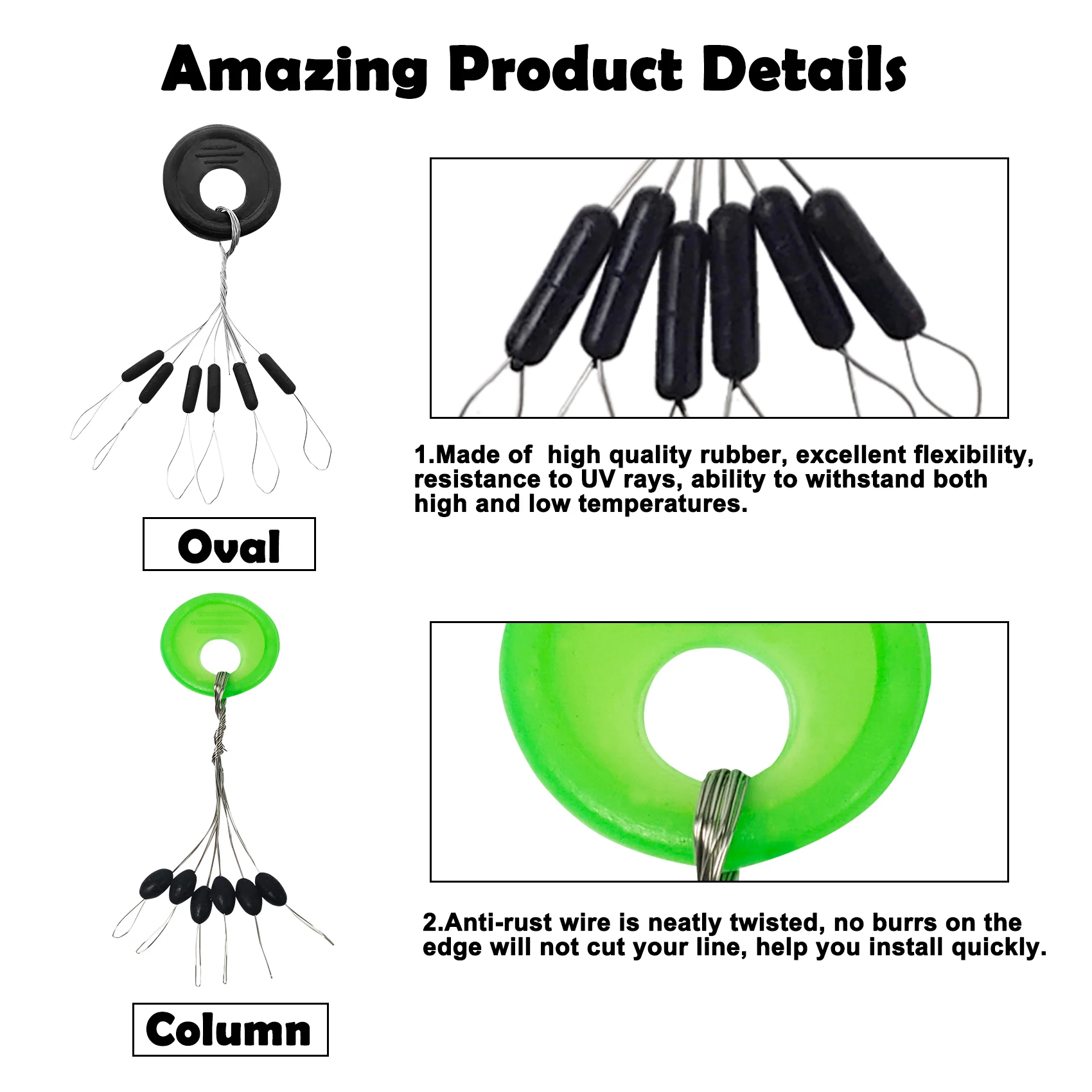 Aventik-Tapón Bobber para pesca con mosca, accesorios de pesca con mosca, ovalados, columna, S M L, 600/800 piezas - imagen 3