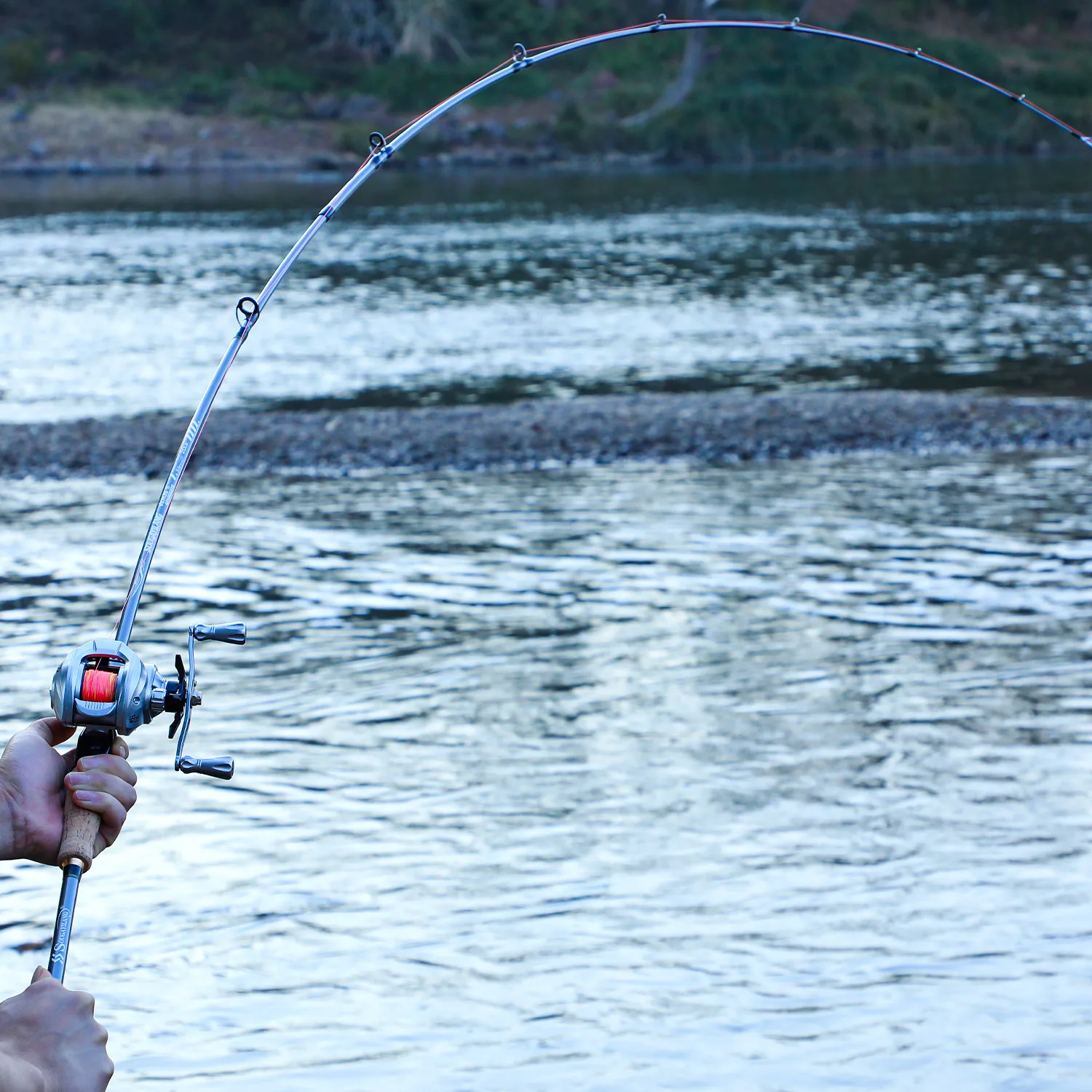 Caña baitcasting de carbono Sougayilang, mango de madera, lubina - imagen 2