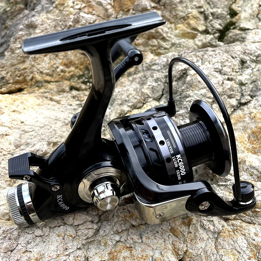 GHOTDA-Carretes de pesca giratorios 5,2: 1, carrete de Metal serie 3000-6000, rueda de pesca de carpa, freno doble, carrete de fundición suave - imagen 3