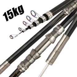 Caña telescópica de fibra de carbono gris – para agua salada y dulce