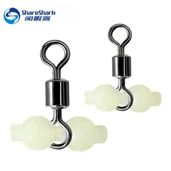 Accesorios de pesca 10PSC, forma de calabaza giratoria, conector luminoso cruzado de 3 vías, barril giratorio Triple, cuentas brillantes