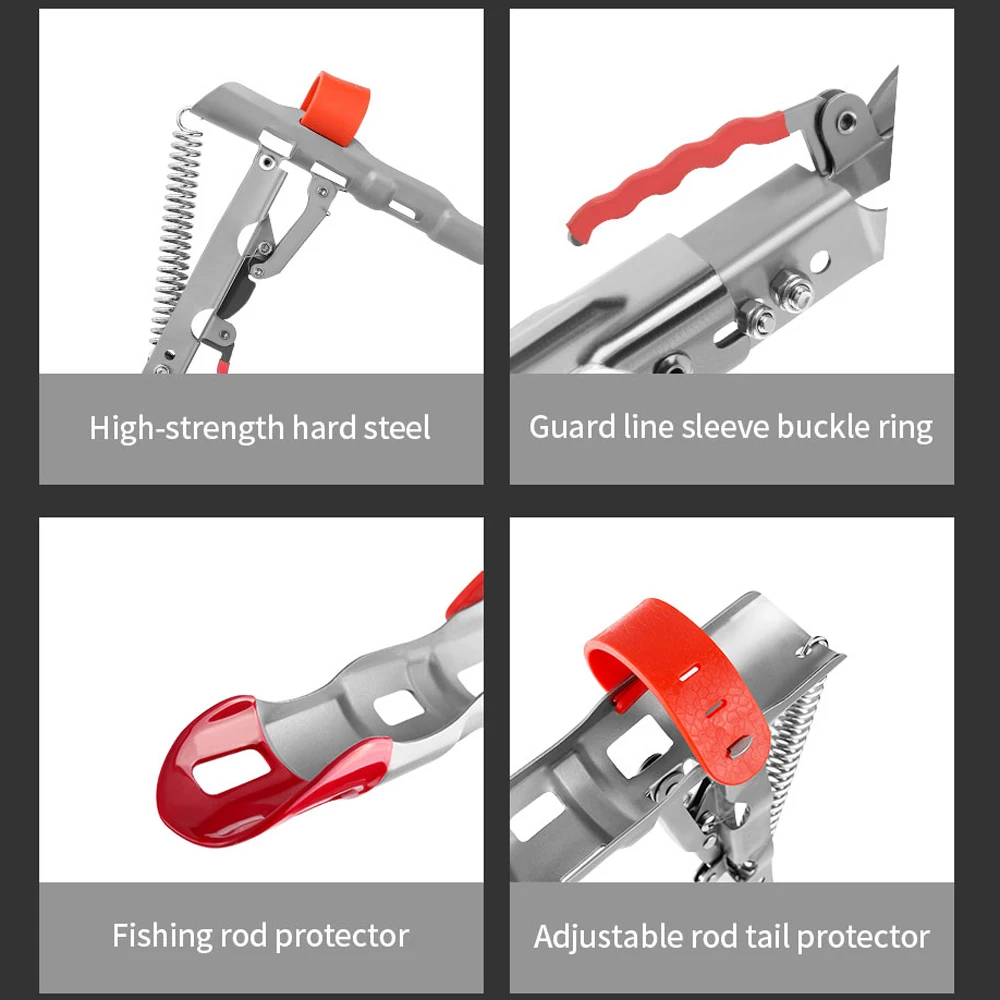 Soporte de caña de pescar con resorte ajustable de alta sensibilidad, soporte de aleación de aluminio, Stents de poste, placas de protección - imagen 5