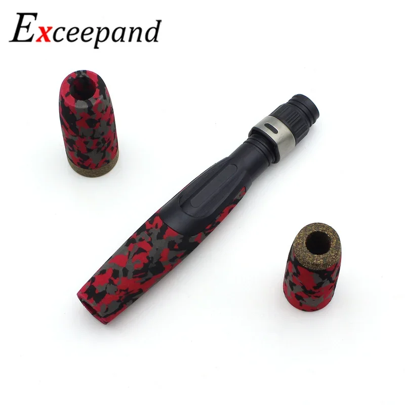 Exceepand-mango de caña de pescar giratoria de camuflaje EVA roja, agarre dividido con asiento de carrete, Kits de reparación de poste de bricolaje, 1 Juego - imagen 4