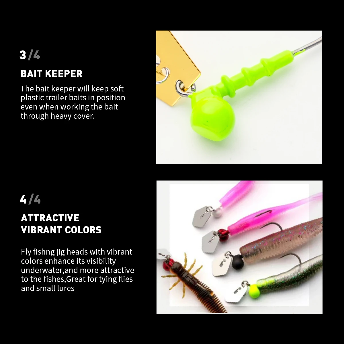 5 uds/pkt anzuelo con cabeza de anzuelo con spinner 9g anzuelo de señuelo DIY anzuelo de señuelo suave Spinner para gusano suave Wobbler señuelo aparejos de pesca - imagen 3