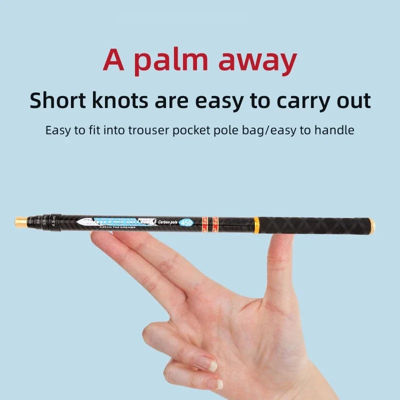 Caña de pescar de carbono ultraligera superdura, sección corta, cuatro longitudes de cada caña disponibles, caña de pescar de corriente ajustable, nueva - imagen 2