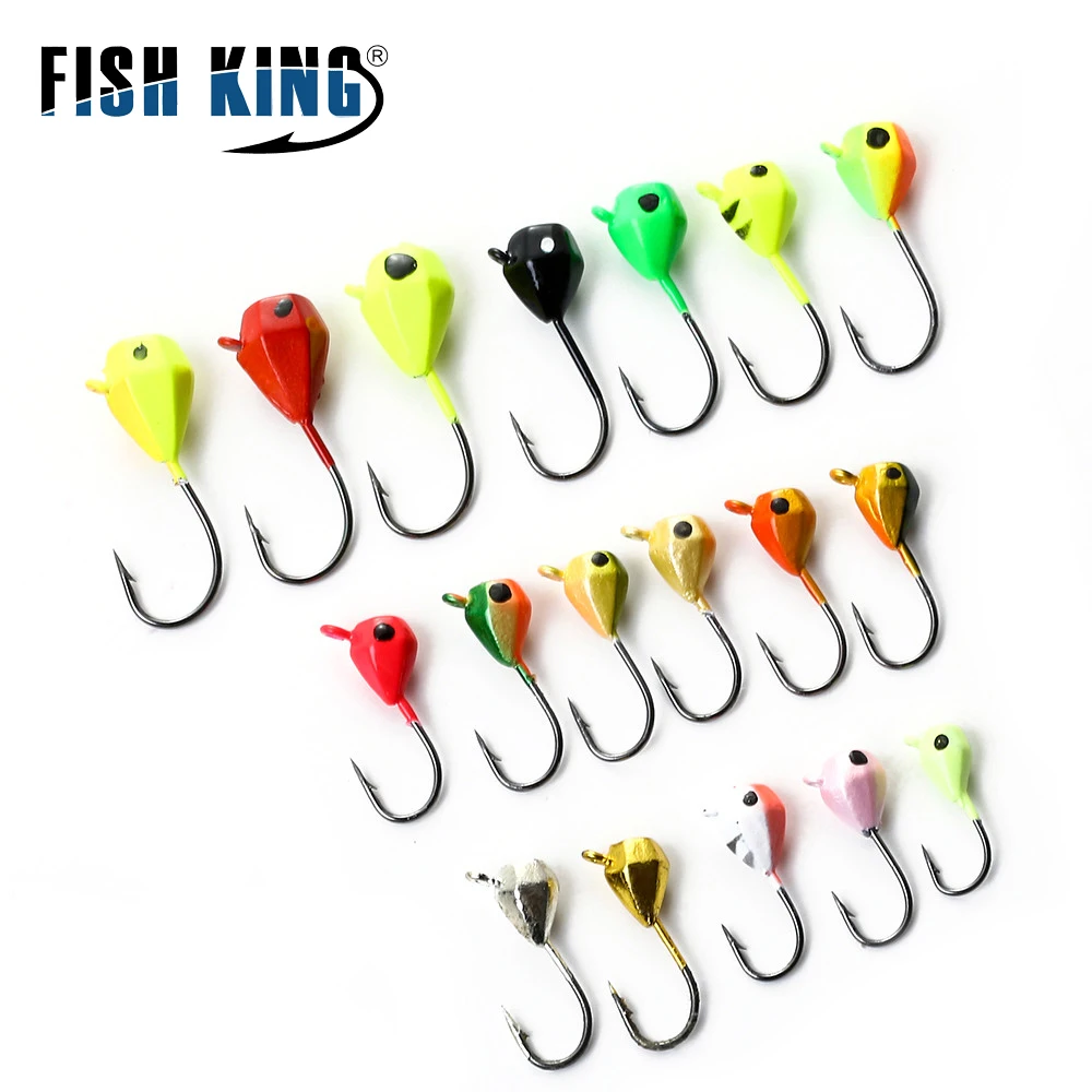 FISH KING-señuelo de pesca en hielo para invierno, cebo blando de 1,0g/1,5g/1,6g/2,5g/5,0g, cabeza de plantilla, anzuelo pequeño de pesca en hielo para señuelo de gusano, 5 unids/lote por paquete - imagen 5