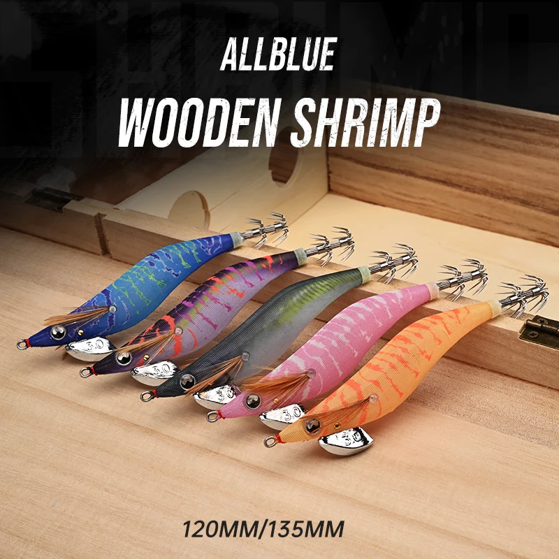 ALLBLUE 5 piezas Egi Kit 3.0 #   3.5 #   Anzuelos de calamar de hundimiento lento, pesca de calamar, pulpo, sepia, señuelos de Jigging artificiales luminosos - imagen 4