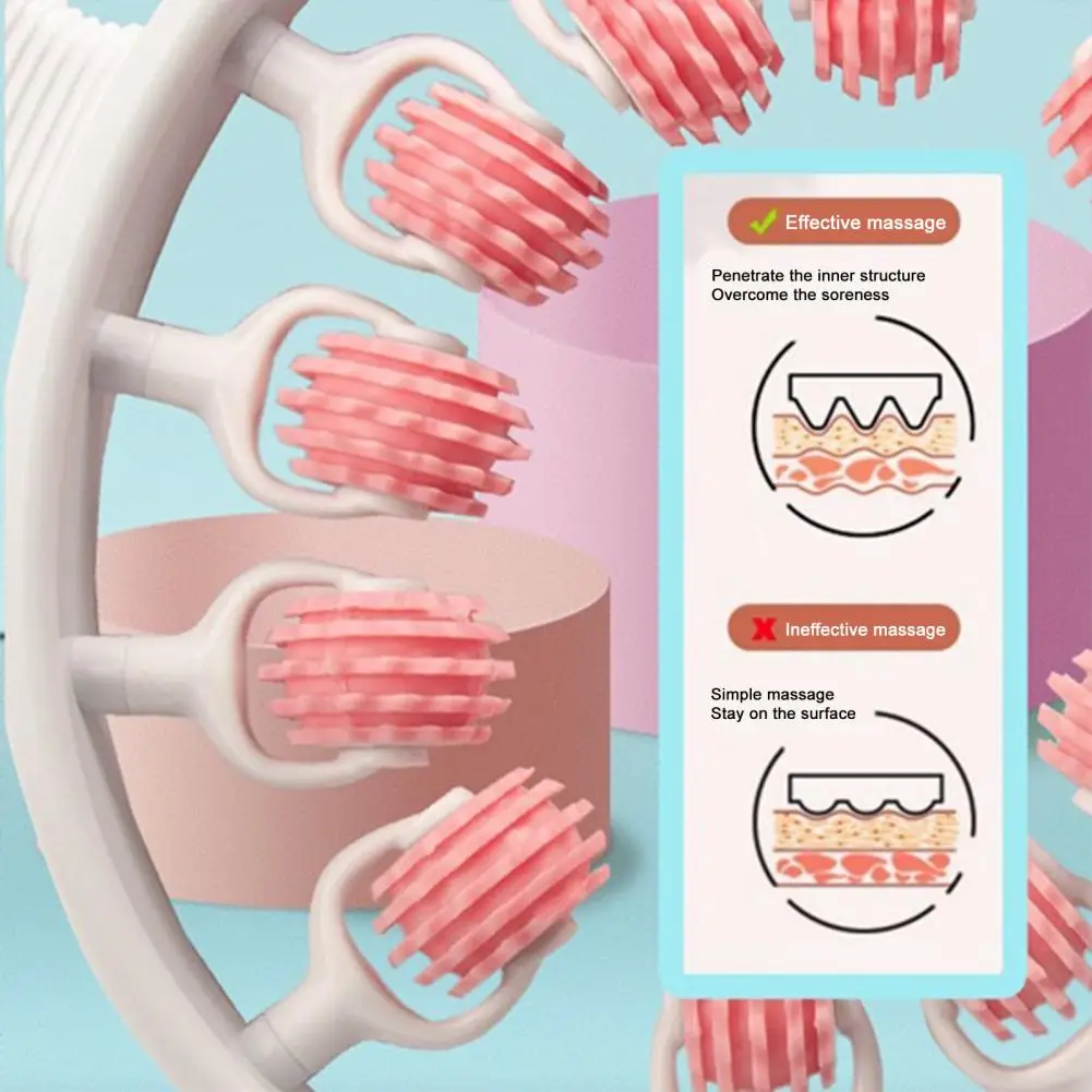 Rodillo de masaje para piernas, drenaje linfático, terapia de tejido profundo, muslos, brazo, hombro, herramienta de masaje de relajación muscular con 12 rodillos - imagen 4