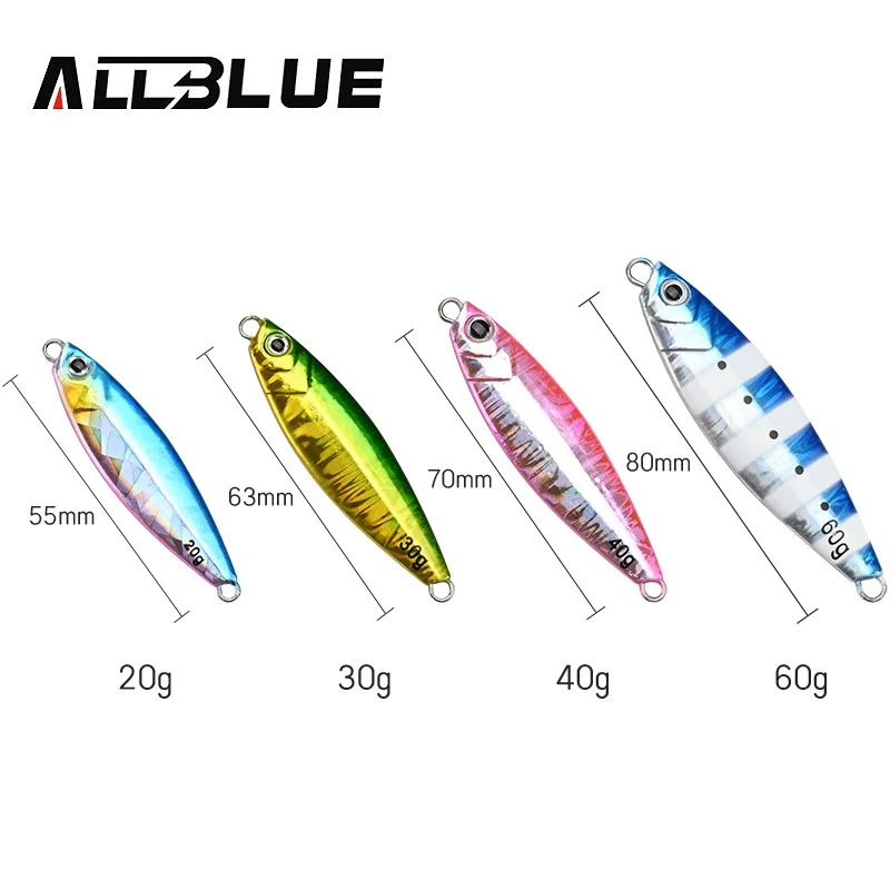 ALLBLUE WAHOO-señuelo de pesca de lubina Artificial, anzuelo de Metal, cuchara de Jigging de orilla, 20G, 30G, 40G, 60G, arrastre de fundición - imagen 2