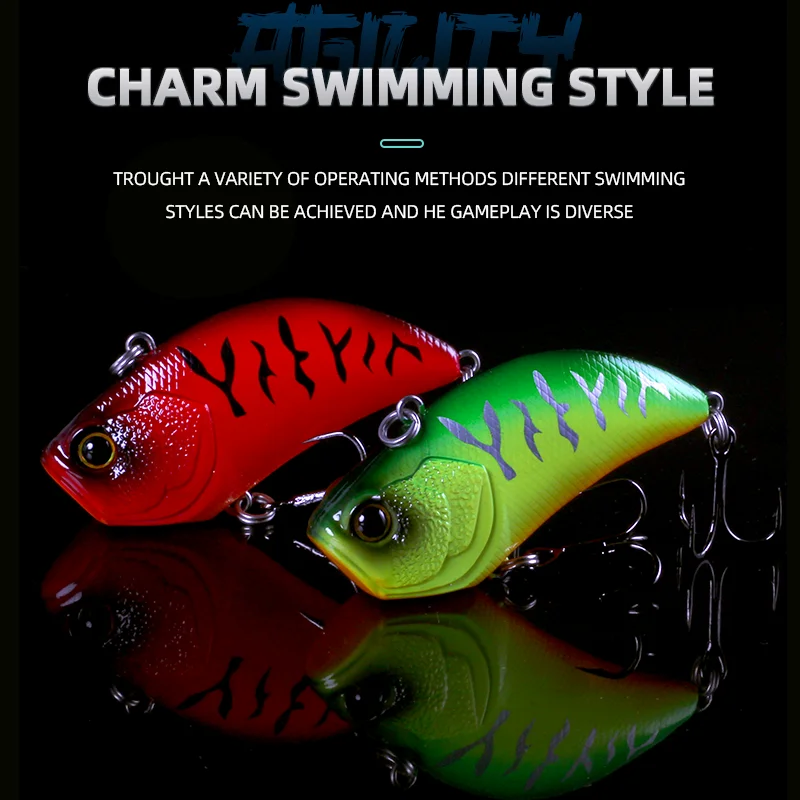 Magic Works-cebo duro de 55mm y 12g, señuelos Wobbler con vibración para pesca, cebo Artificial Tucunaré Vib, hoja de señuelo que se hunde, pesca de lubina - imagen 5