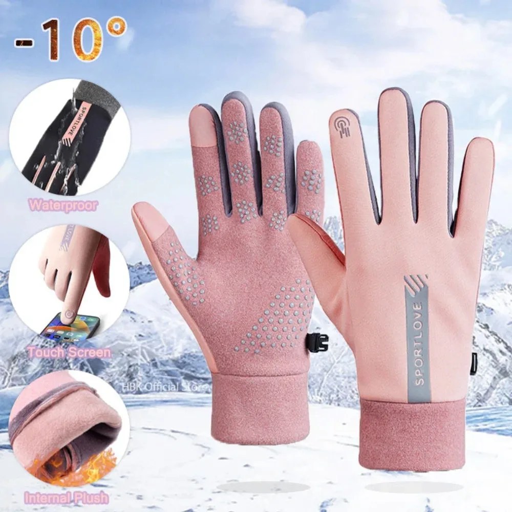 Nuevos guantes térmicos de invierno, manoplas de esquí impermeables de lana, manoplas antideslizantes resistentes al frío, resistentes al frío - imagen 2