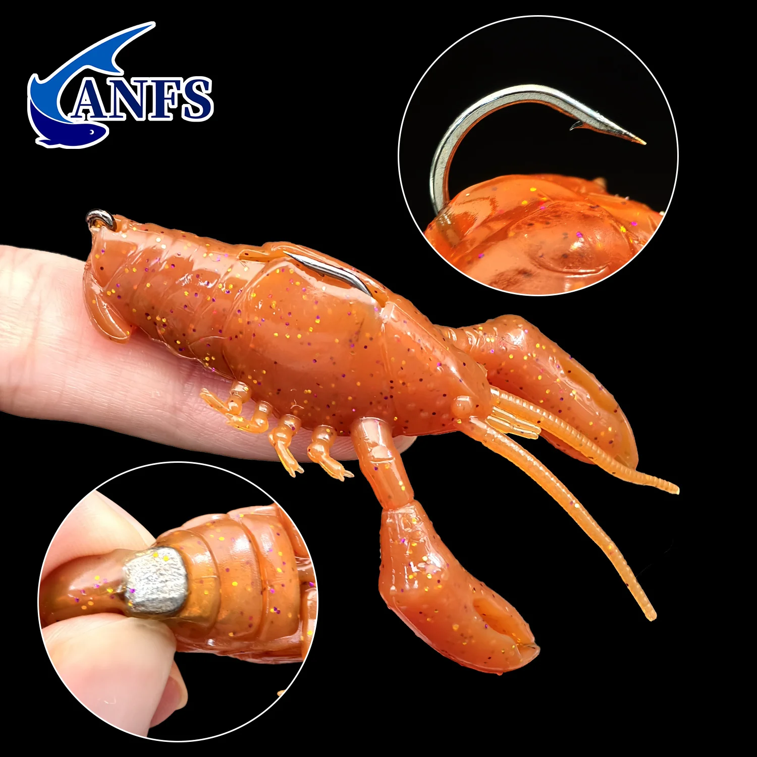 ANFS-señuelo de camarón suave realista, cebo Artificial para pesca en agua salada y dulce, regalo perfecto para pescador, 1 ud. - imagen 5