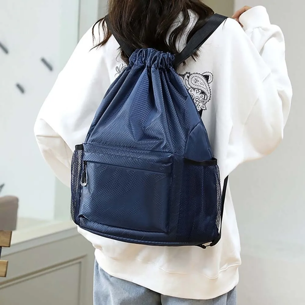 Bolsa portátil con cordón para gimnasio, correas ajustables de secado rápido, mochila de tela Oxford, gran capacidad, ligera - imagen 3