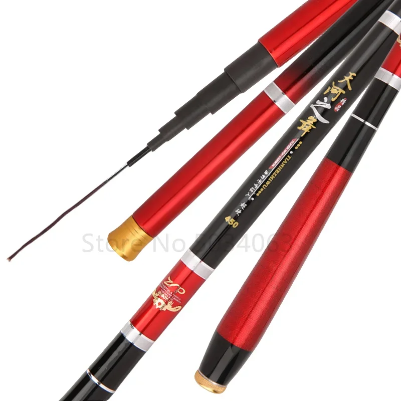 Caña de pescar telescópica ultraligera, fibra de carbono superdura, portátil, para carpa de agua dulce, 3,6 M, 4,5 M, 5,4 M, 6,3 M, 7,2 M - imagen 2