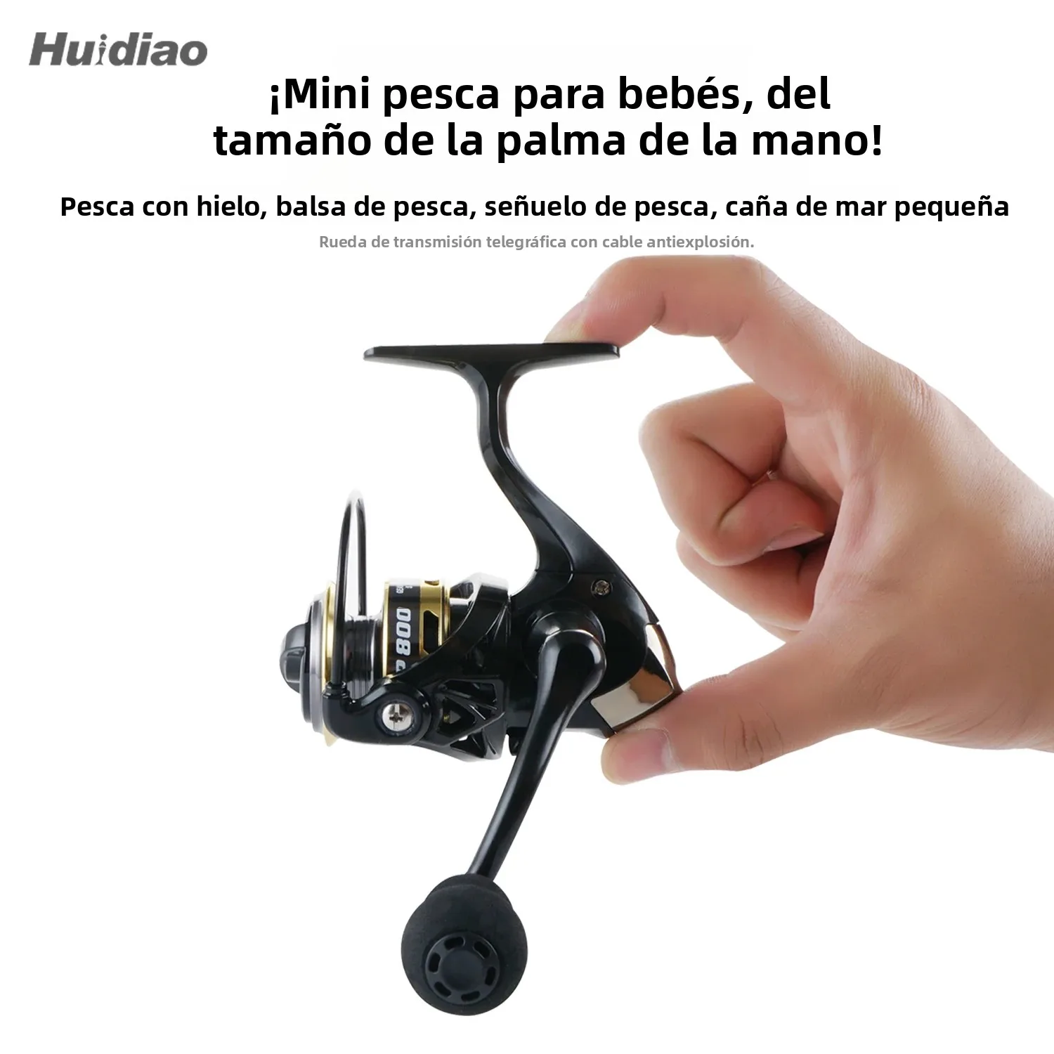 Carrete giratorio ultraligero Huidiao para pesca en hielo - imagen 2