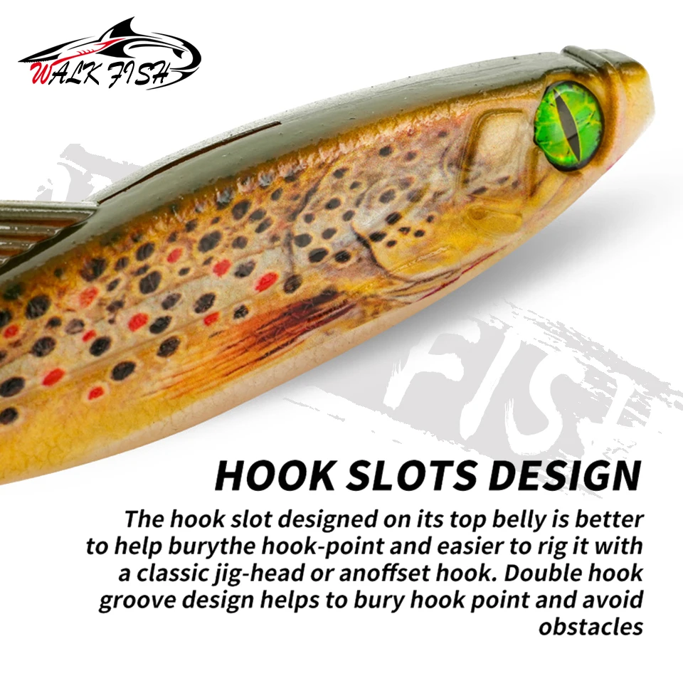 Walk Fish Swimbait vinilo 19cm – Paleta sábalo cola en T para lucio - imagen 4