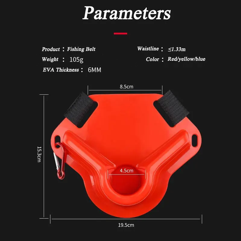 AS-Cinturón de pesca con cardán acolchado de EVA, soporte para caña de pescar ABS, soporte para señuelo, correa ajustable, aparejos de asistencia - imagen 4