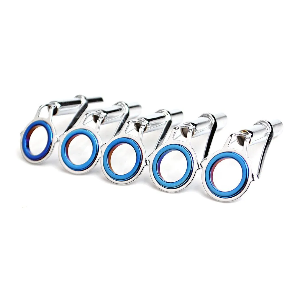 Gran oferta, 5 uds., guía de pesca, punta de anillo, ojo superior, Kit de reparación de aparejos duraderos, caña de pescar, piezas de acero inoxidable, círculo de alta calidad