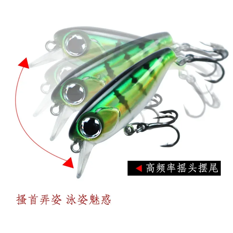 Señuelo Wobbler de pececillo hundido pequeño, acción de natación para pesca en barco de roca, trucha costera, 38mm, 2,8g, 1 ud. - imagen 4