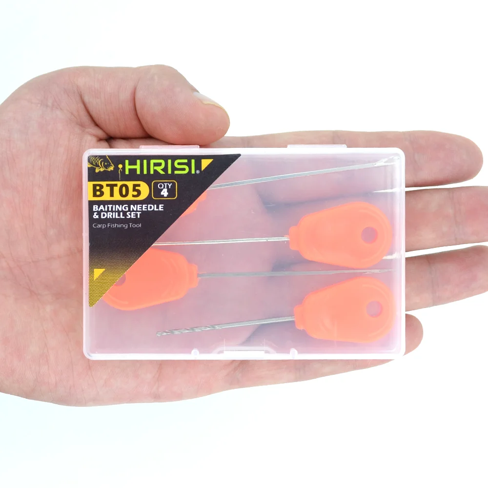 Hirisi 4 Uds juego de herramientas de aguja de cebo con estuche para pesca de carpa, enhebrador de cebo de aparejo de anzuelo y pelo, accesorios de cebo de pesca BT05 - imagen 2