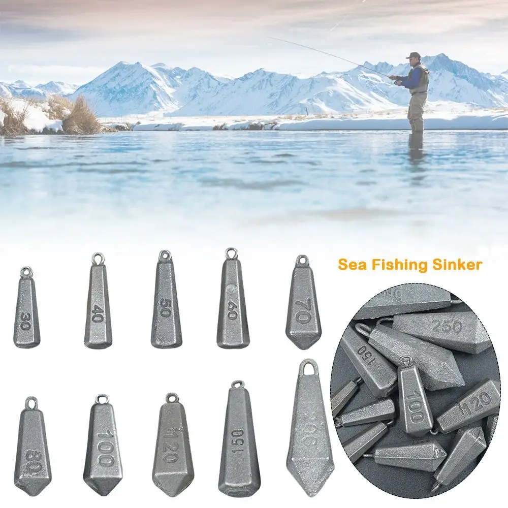 5 uds 30g-180g protección del medio ambiente pesca caída gancho de fundición larga conector pesca en el mar plomo línea plomos afilados - imagen 5