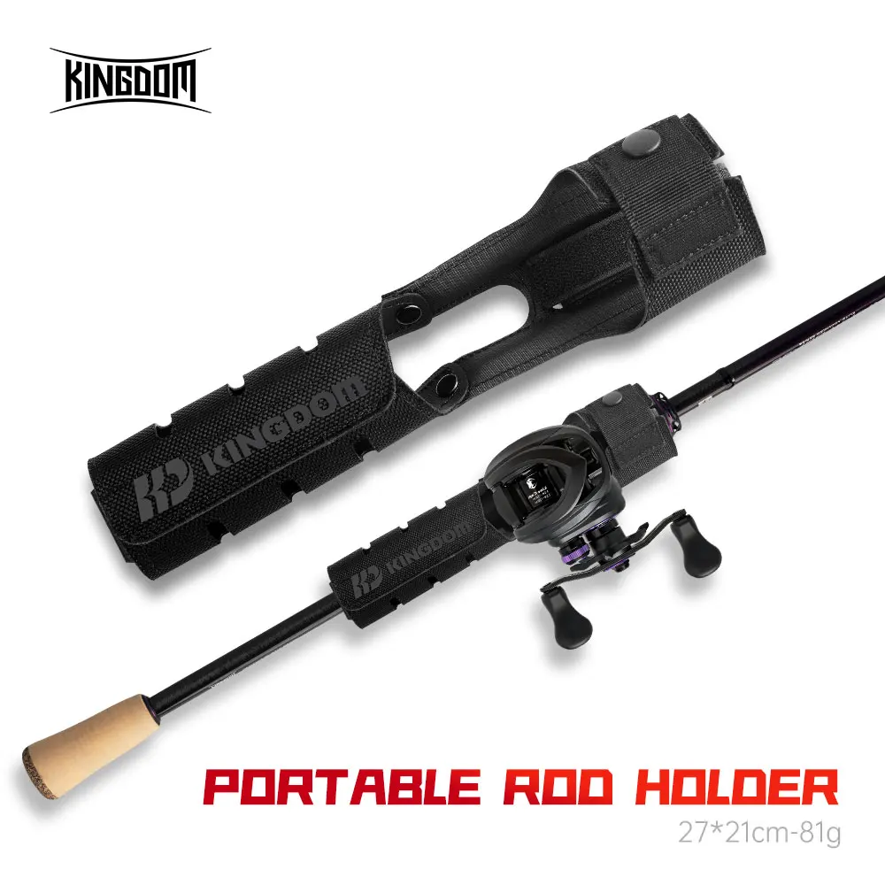 Soporte para caña de pescar Kingdom, diseño de Velcro gratis, nailon, portátil, ligero, insertador, soporte para caña, accesorios para aparejos de pesca