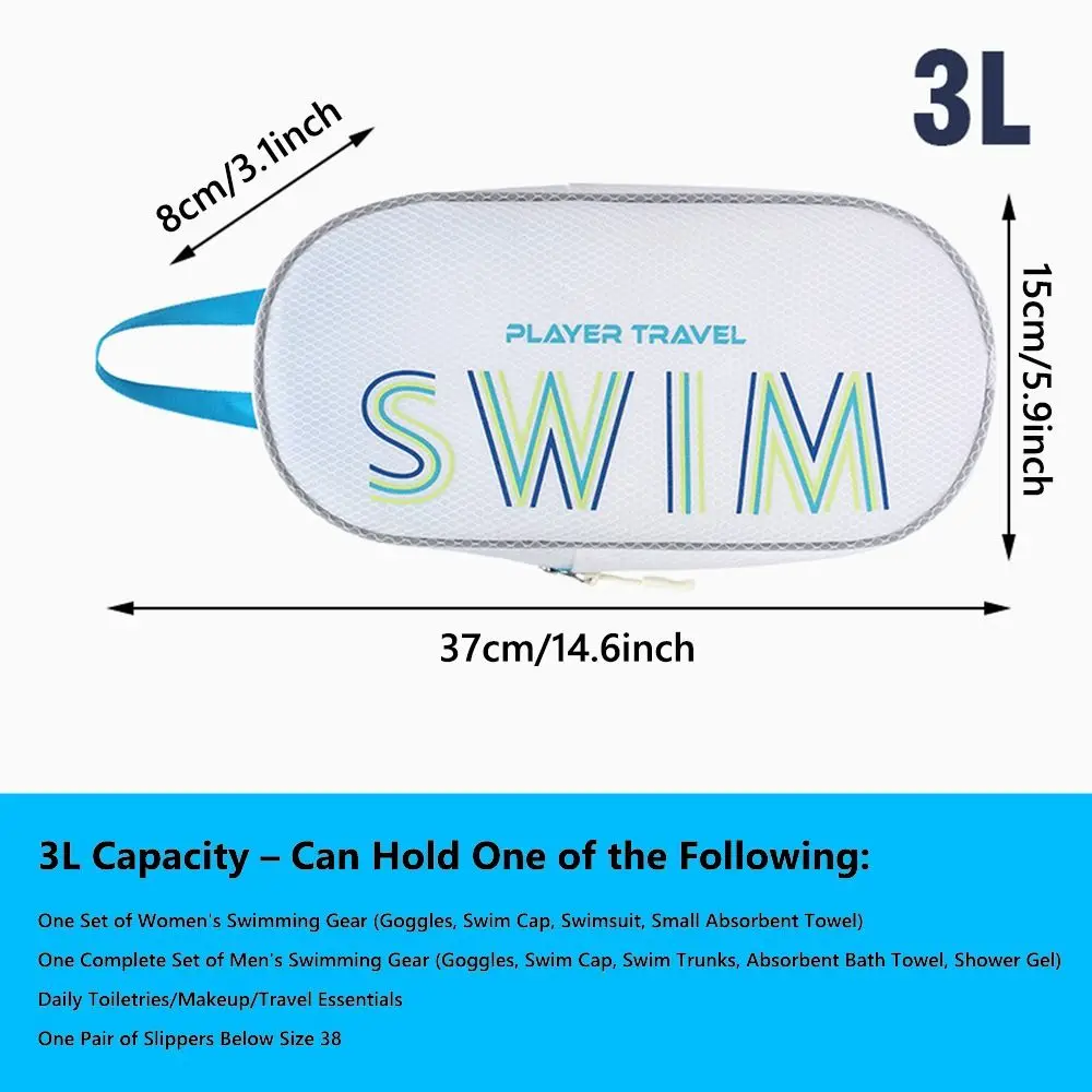 Bolsa de natación impermeable para exteriores, bolsa de almacenamiento portátil para traje de baño, bolsa de lavado con separación de ropa seca y húmeda para deportes y gimnasio - imagen 5