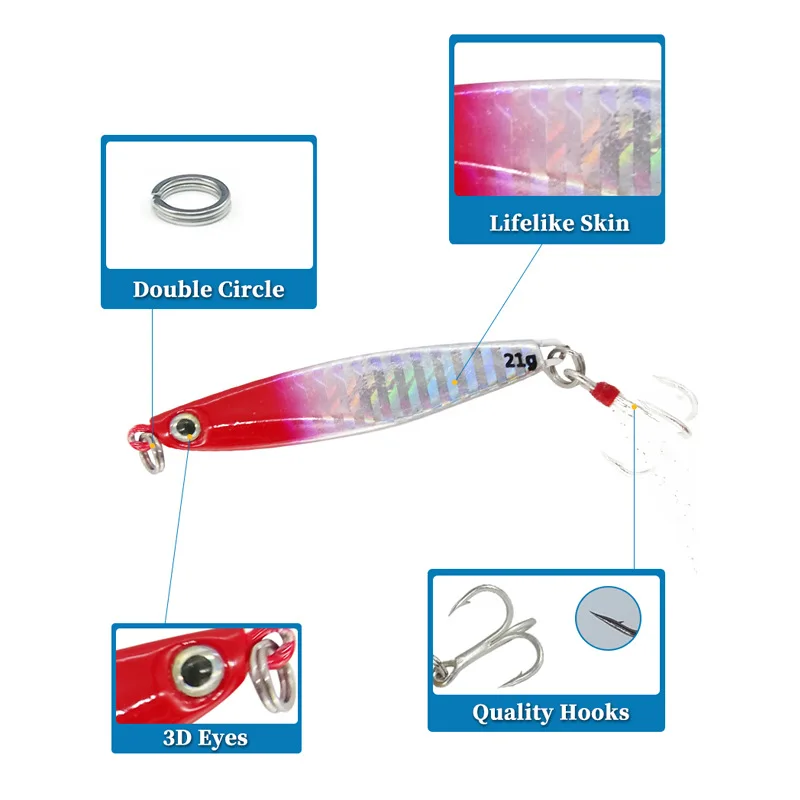 Señuelos de Pesca artificiales, cebo de Metal, 7g, 10g, 14g, 17g, 21g, 30g, venta de 1 pieza - imagen 3