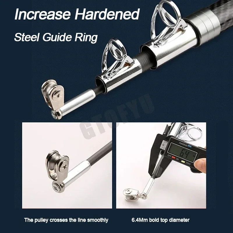 Caña de pescar de carbono de 3,6 M-4,5 M, 50kg por encima, caña de tiro de larga distancia superdura, barco de mar telescópico, cañas de pescar de alta calidad - imagen 2