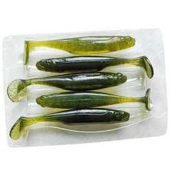 MUKUN 5 uds señuelo de Pesca 95mm 10,5G fácil brillo calidad Pesca cebo de silicona Wobblers Bass Leurre Souple señuelo suave