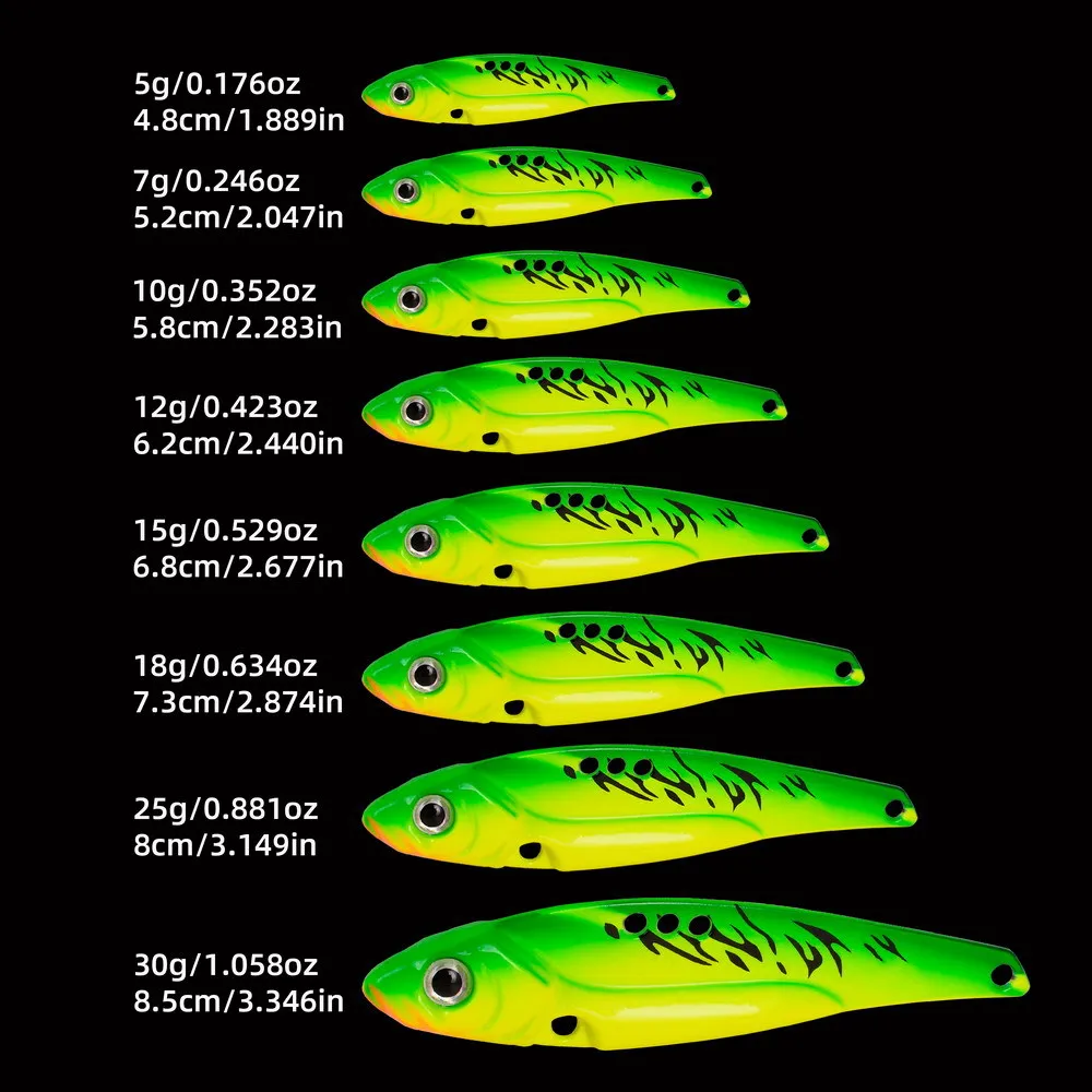 5 unids/lote VIB señuelo de Pesca 7-25g hoja de Metal hundimiento Spinner cebo de vibración Swimbait Pesca para lubina Pike Crankbait aparejos cebo - imagen 2