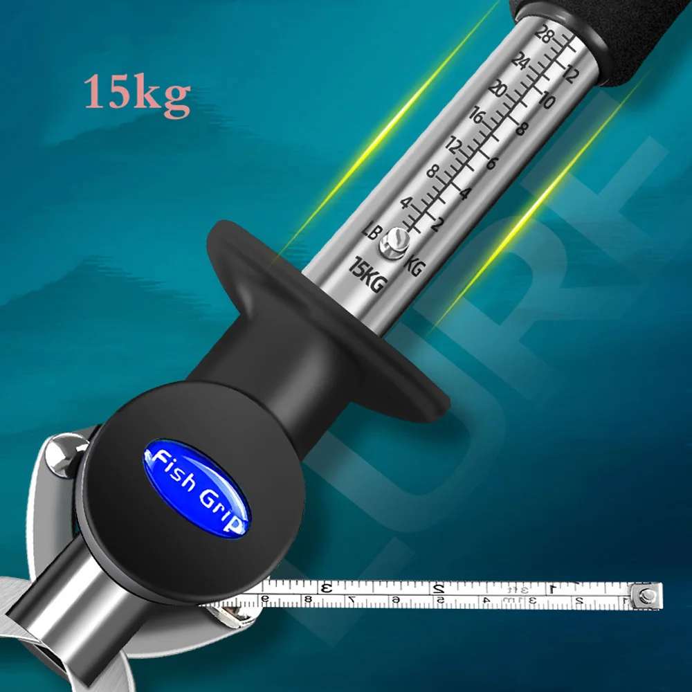 Regla de báscula de peso de 25/15KG, agarre de labio de pescado de acero inoxidable, pinza de pesca portátil electrónica Led, accesorio profesional - imagen 5