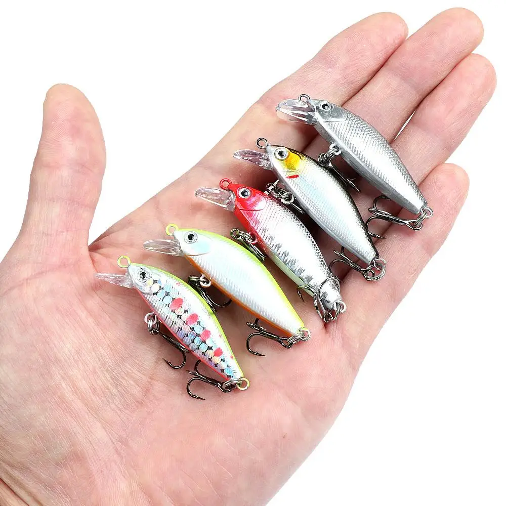 Señuelo de pesca 5cm/3,6g Mini pececillo hundido cebo Artificial duro ojos 3D Crankbait Wobblers aparejos de pesca equipo de pesca - imagen 4
