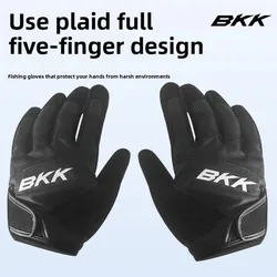 BKK Guantes pesca antideslizantes medio dedo transpirables solar