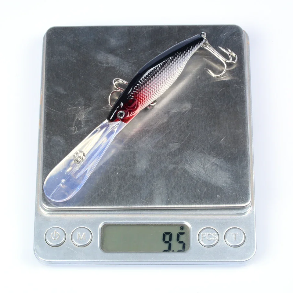 LEOSPORT Minnow Crankbait hundimiento medio buzo duro cebo de pesca boca larga ojos 3D apretado aparejos bamboleantes anzuelos triples - imagen 4