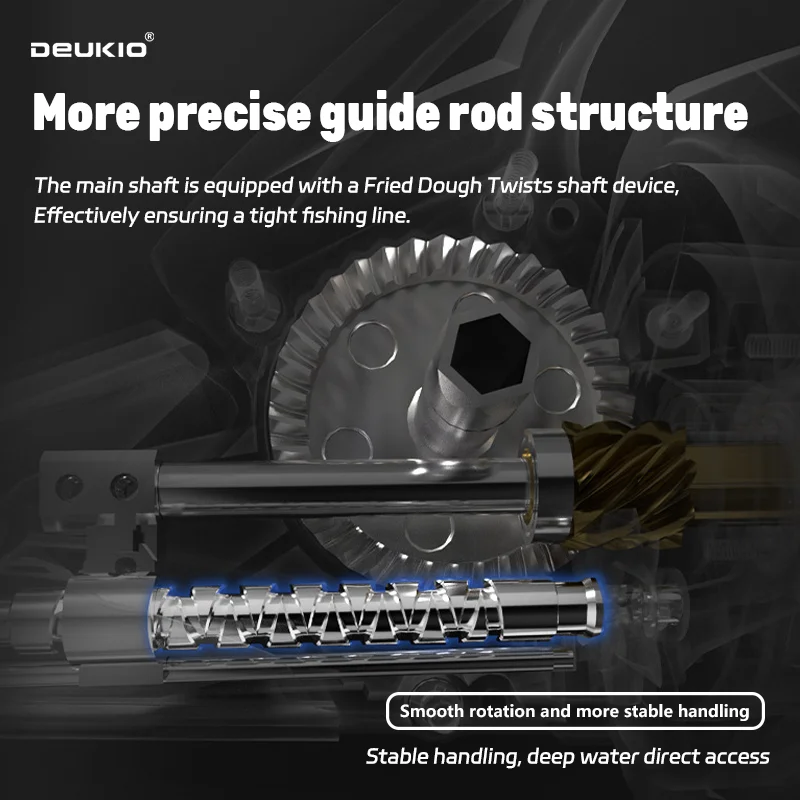 Carrete de pesca giratorio DEUKIO serie grande 8000-14000, 6 + 1BB, rueda de potencia de arrastre máximo de 25KG para pesca de Surf y curricán de agua salada - imagen 3