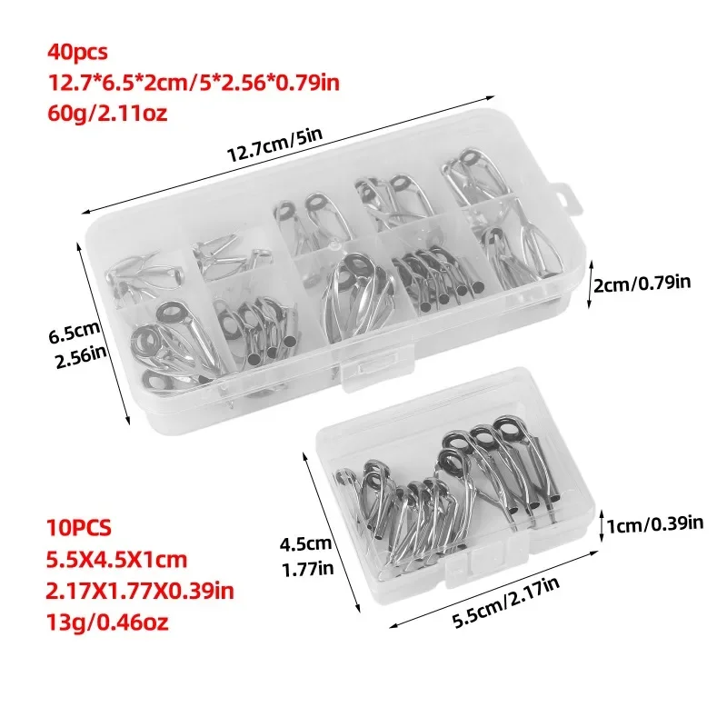 Kit de anillos guía de punta de caña antienredos, 10 Uds., varillas LUYA, varillas de mar, anillos superiores de fundición larga, ojos guía delanteros sobre líneas - imagen 4