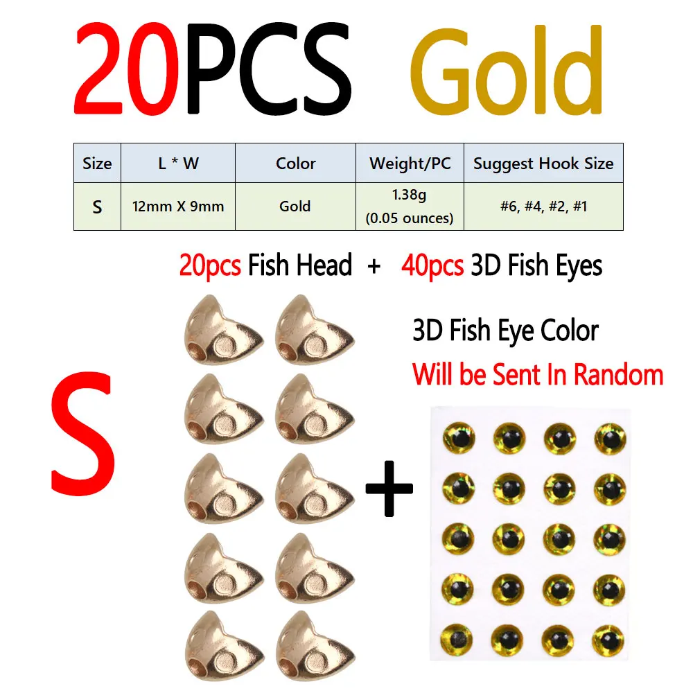 20pcs Gold S