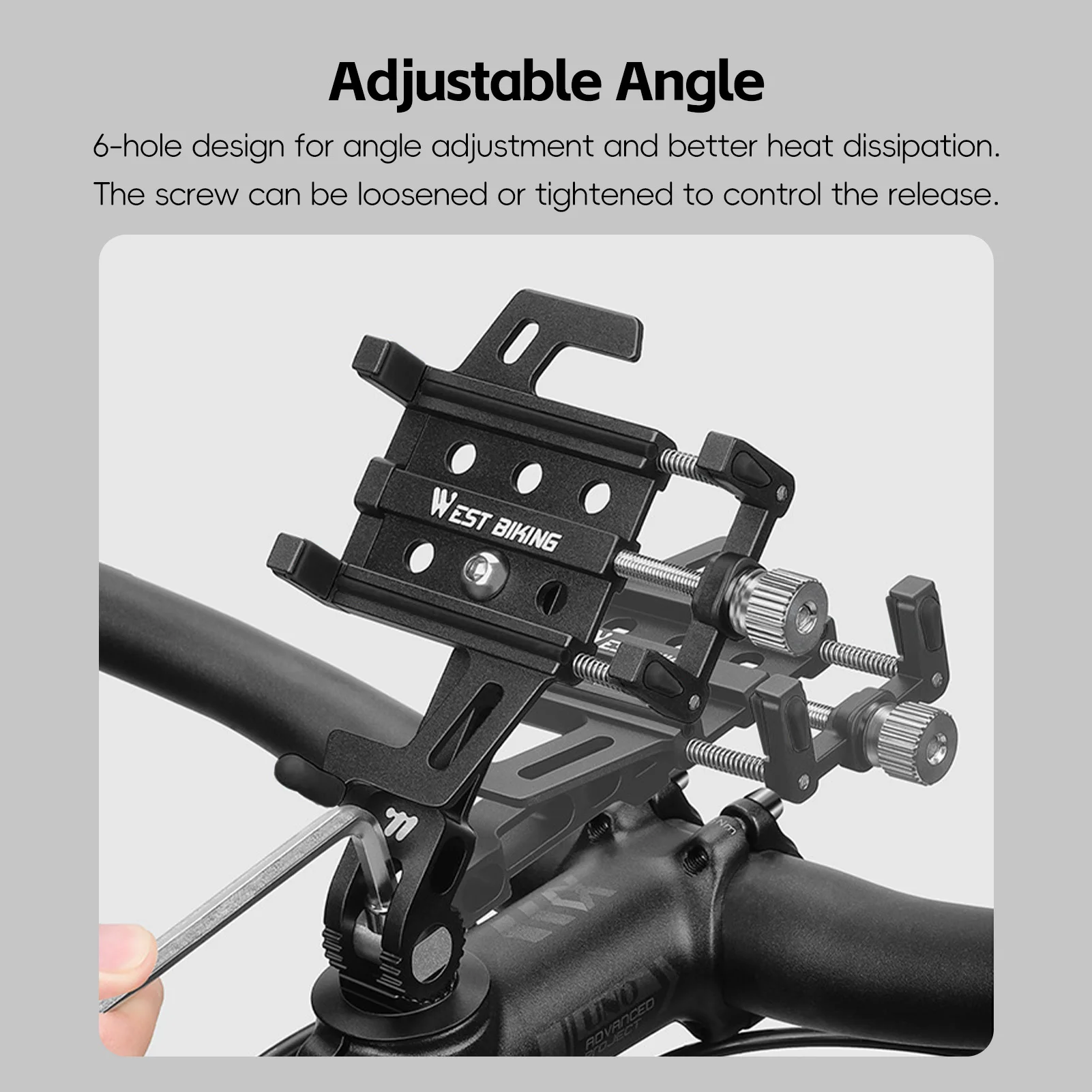 Soporte aluminio antigolpes para móvil en bicicleta de montaña - imagen 3