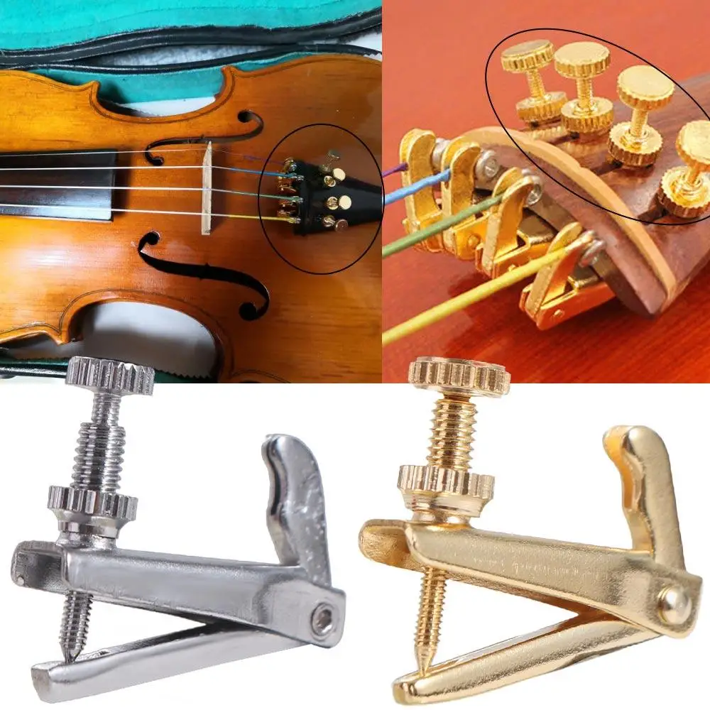 Hilanderos de cuerda de violín 4/4, sintonizador fino de violín profesional, piezas de violín, ajustador de cuerda de violín, ajustador de tornillo de afinación dorada - imagen 2
