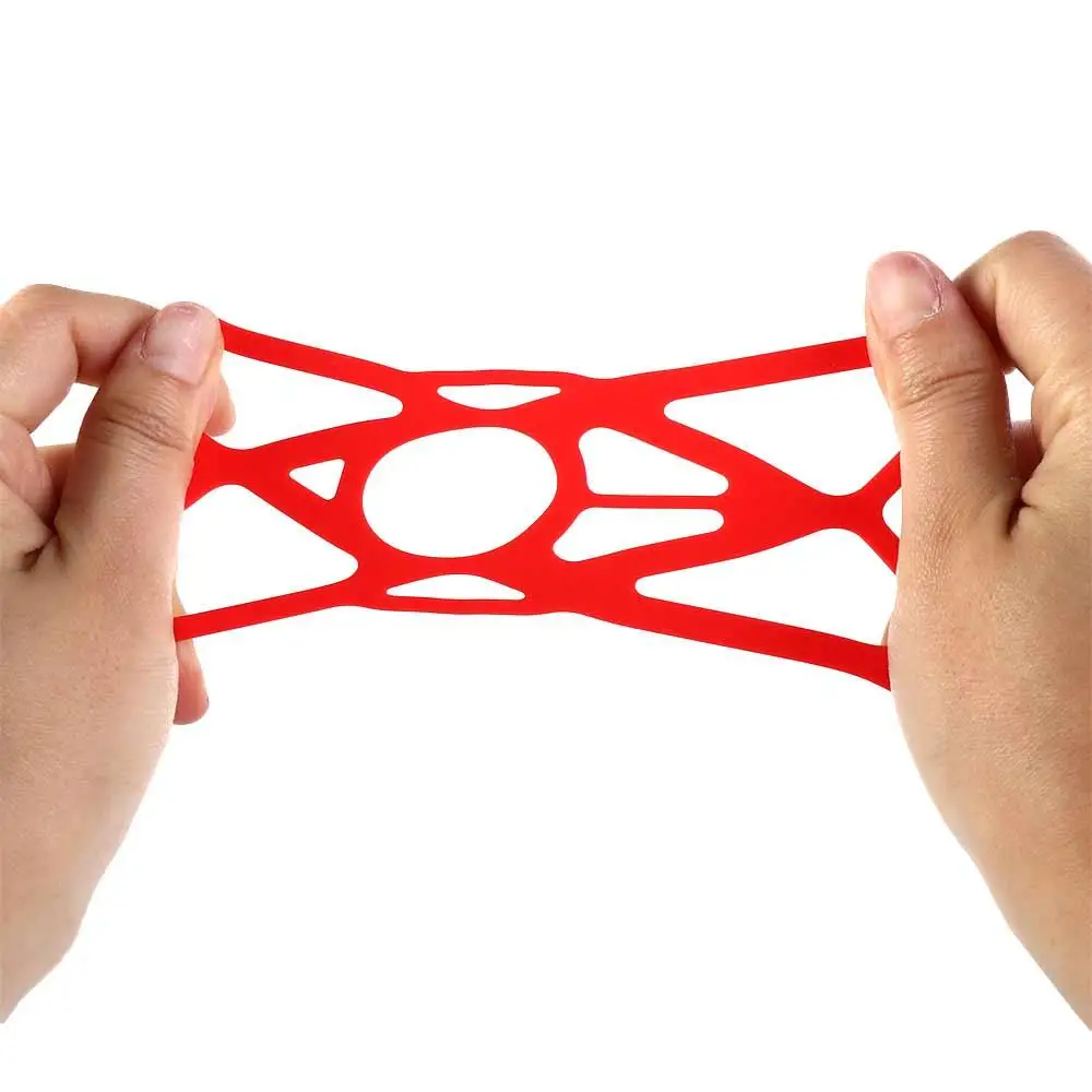 Una banda de silicona roja elástica perfecta para asegurar dispositivos o mejorar el agarre